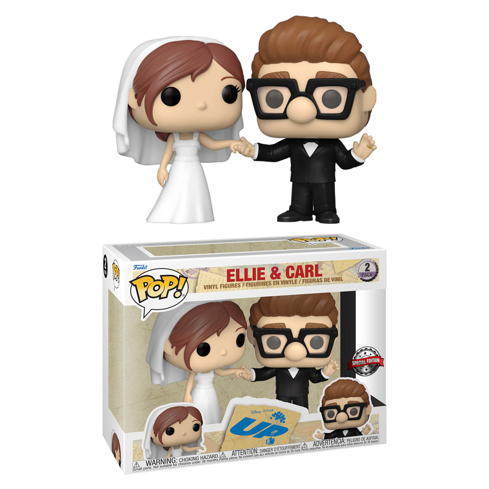 Funko POP Disney UP Ellie And Carl Exclusive Figure Clear