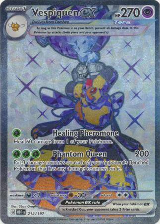 vespiquen ex pokemon card Amazon.com: Pokemon - Vespiquen ex - Tera - 212/197 - Obsidian Flames -  Ultra Rare main image 0