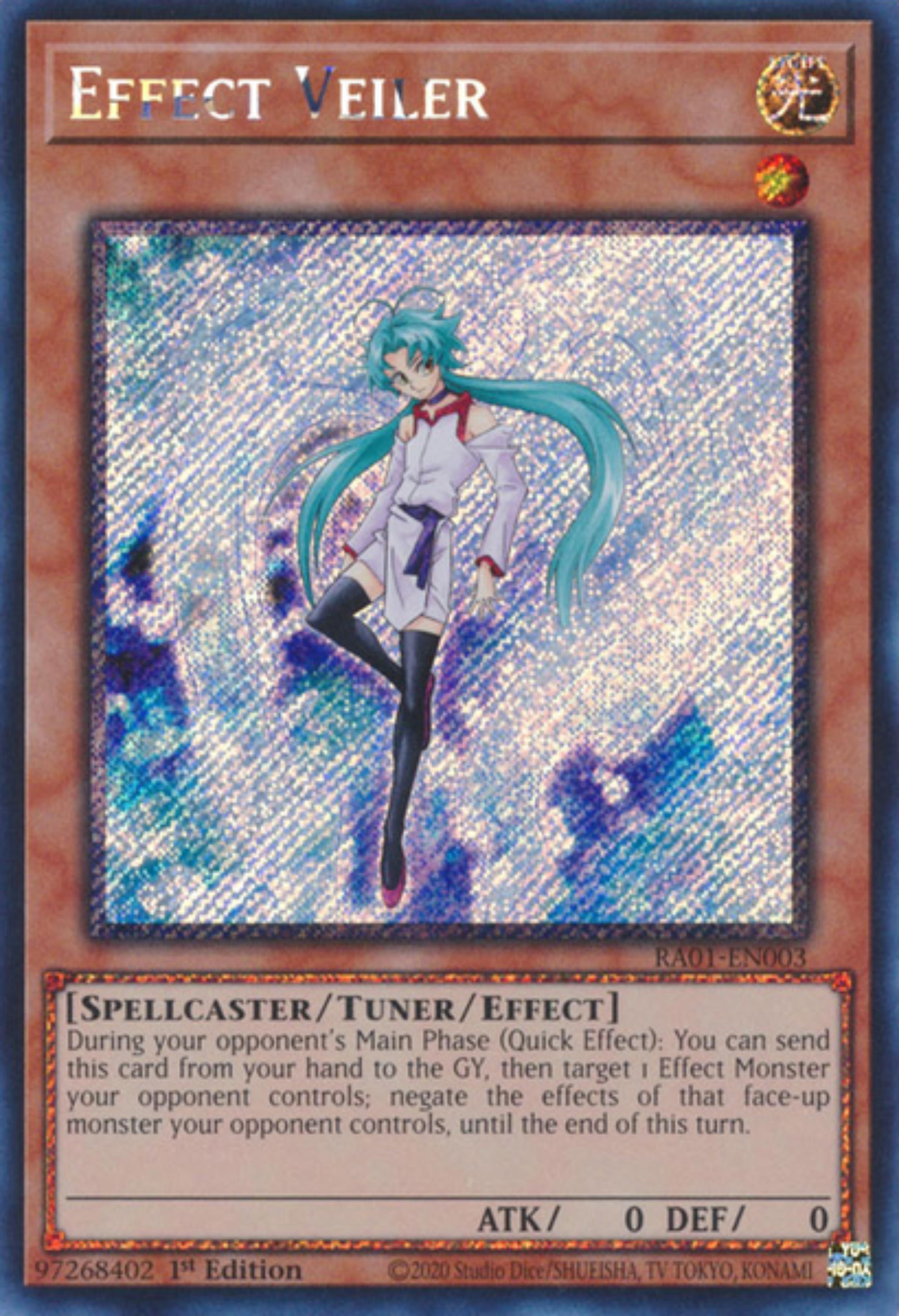 RA01-EN003 Single Card Effect Veiler Platinum Secret Rare - RA01-EN003 1st  Edition Yu-Gi-Oh! Card 25 Century Yugioh Cards Worth Money List