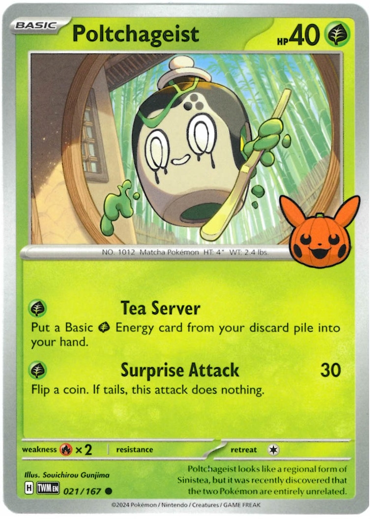 SV Twilight Masquerade 021/167 Poltchageist (Pikachu Pumpkin Stamp) | Magic  Madhouse
