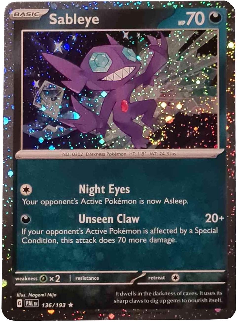 SV Paldea Evolved 136/193 Sableye (Cosmo Holo) | Magic Madhouse
