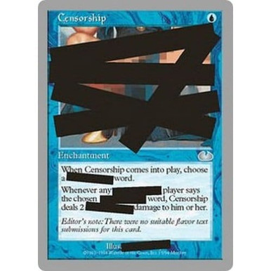 mtg censorship card Magic: the Gathering - This is of the U rarity. Censurar / Censor | Busca