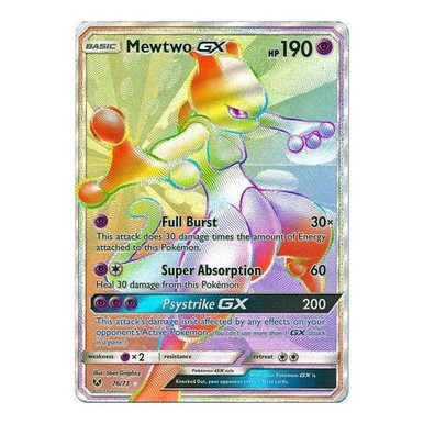 mewtwo gx pokemon card value (72/73) [Sun & Moon: Shining Legends] Moderately Played Holofoil Evolves from null Type Shining Legends 76/73 Mewtwo GX