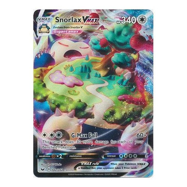 Snorlax VMAX FULL ART ULTRA RARE 142/202 Sword and Shield Base Set Pokemon  NM