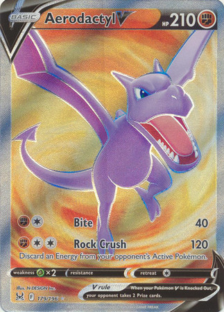 aerodactyl v pokemon card value Alternate Art - 180/196 - Lost Origin Pokémon Hit Points210 HP Stage Full Art/Aerodactyl V (180) 2022