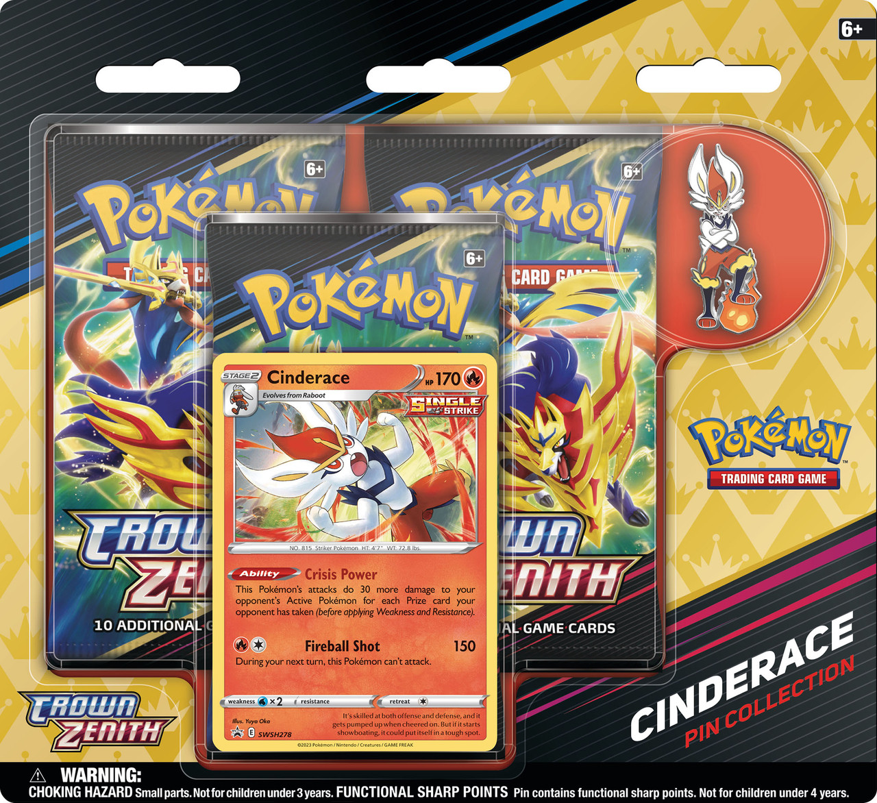 Pokemon Crown Zenith Pin Collection Cinderace