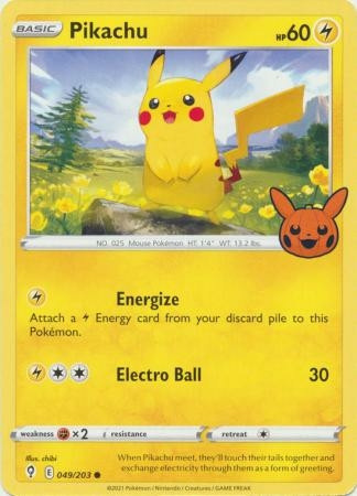 pokemon card with pumpkin pikachu - 062/193 - Trick or Trade 2023 - Holo Foil themed costume Easy Pikachu Pumpkin (with printable