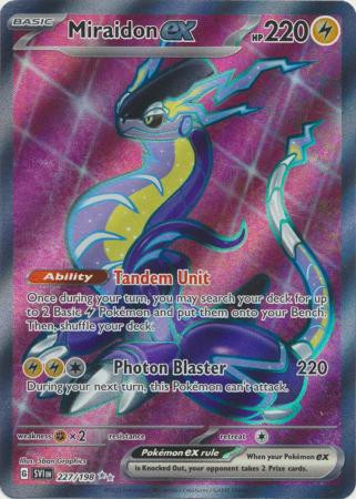 Pokémon TCG Full Art Miraidon ex 227/198 Scarlet & Violet Pokemon Card NM/M
