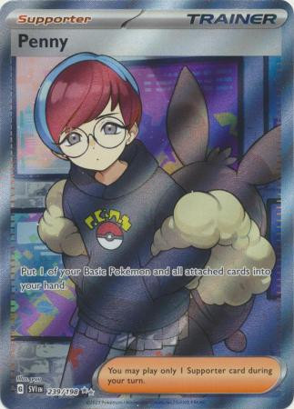 penny full art pokemon card Penny 252/198 Full Art NM/M Scarlet and Violet Pokemon Card