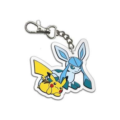 Pokemon Holiday 2023 Keychain Glaceon & Pikachu view 2