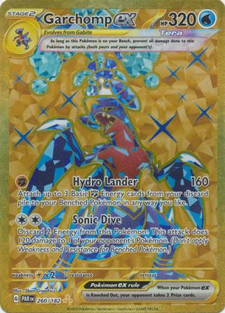 Pokémon – Garchomp Ex 260/182 – Paradox Rift – Hyper Rare – Feuille D'or – Carte Unique