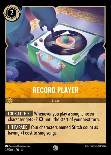 Disney Lorcana Record Player Ursula's Return Card in Amber | Condition: Mint / Near Mint