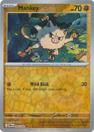 Mankey Destined Rivals SV Destined Rivals 090/182 Mankey (Reverse Holo) | Magic Madhouse