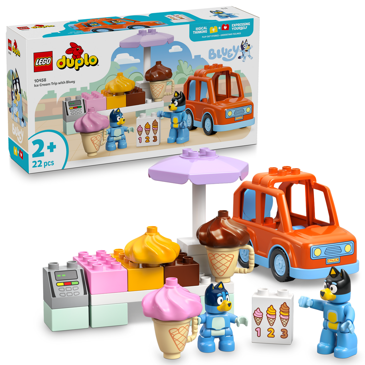 Lego Duplo Bluey Ice Cream Trip with Toddler Toy 10458