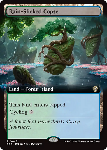Rain-Slicked Copse (Extended Art) | Lorwyn Eclipsed Commander、Magic: The Gathering、kayou
