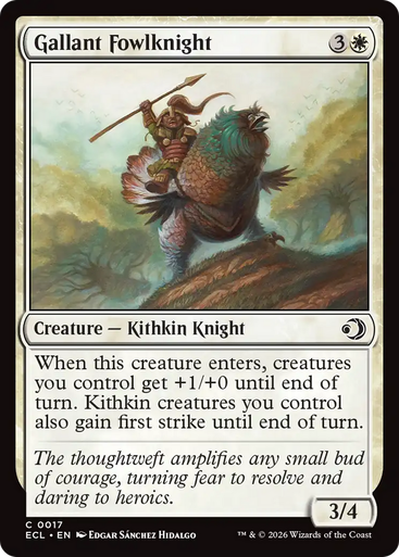 Magic: The Gathering Gallant Fowlknight Lorwyn Eclipsed Card in White | Condition: Mint / Near Mint