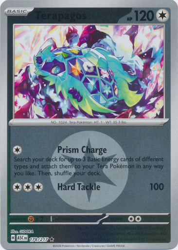 ME Ascended Heroes 178/217 Terapagos (Reverse Holo ENERGY SYMBOL)、Pokemon、kayou