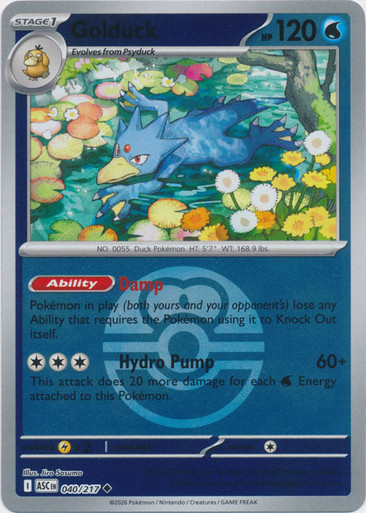 ME Ascended Heroes 040/217 Golduck (Reverse Holo BALL SYMBOL)、Pokemon、kayou