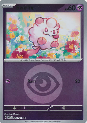 ME Ascended Heroes 093/217 Swirlix (Reverse Holo ENERGY SYMBOL)、Pokemon、kayou