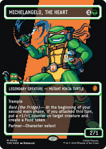 Michelangelo, the Heart (Borderless Pixel Surge Foil) | Teenage Mutant Ninja Turtles Eternal、Magic: The Gathering、kayou