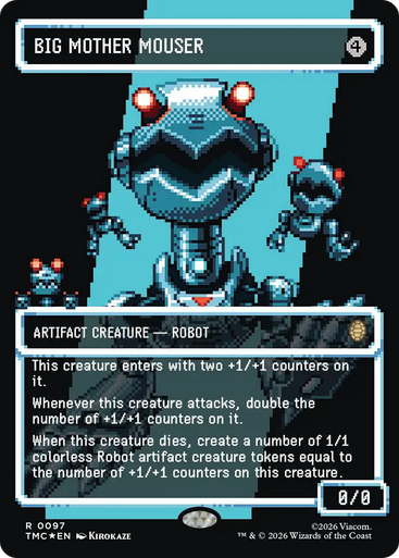 Big Mother Mouser (Borderless Pixel Surge Foil) | Teenage Mutant Ninja Turtles Eternal、Magic: The Gathering、kayou