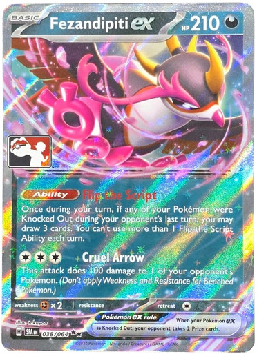 SV Shrouded Fable 038/064 Fezandipiti ex (Prize Pack League Promo Left Side Stamp)、Pokemon、kayou