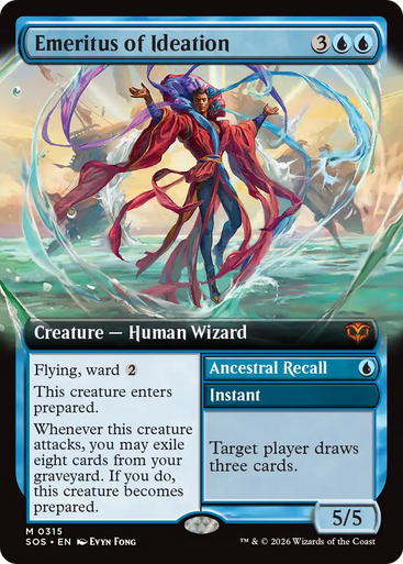 Emeritus of Ideation // Ancestral Recall (Extended Art) | Secrets of Strixhaven、Magic: The Gathering、kayou
