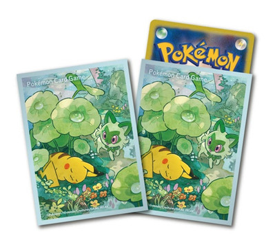 Pokemon Center Japan - Pikachu & Sprigatito (Light Blue Border) Sleeves (64)、Pokemon、kayou