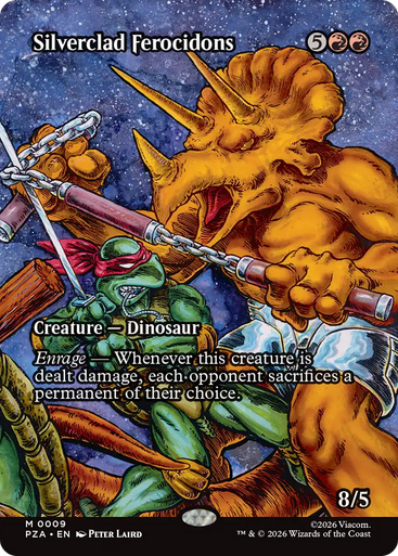 Silverclad Ferocidons (Borderless Source Material Foil) | Teenage Mutant Ninja Turtles Source Material、Magic: The Gathering、kayou