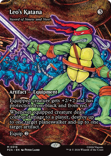 Sword of Sinew and Steel Leo's Katana (Borderless Source Material Foil) | Teenage Mutant Ninja Turtles Source Material、Magic: The Gathering、kayou