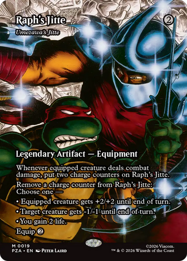 Umezawa's Jitte Raph's Jitte (Borderless Source Material Foil) | Teenage Mutant Ninja Turtles Source Material、Magic: The Gathering、kayou