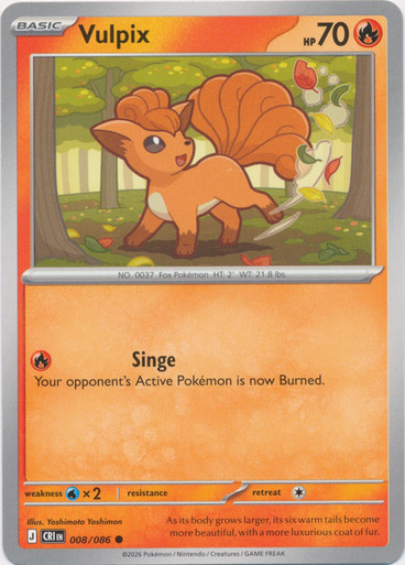 ME Chaos Rising 008/086 Vulpix、Pokemon、kayou