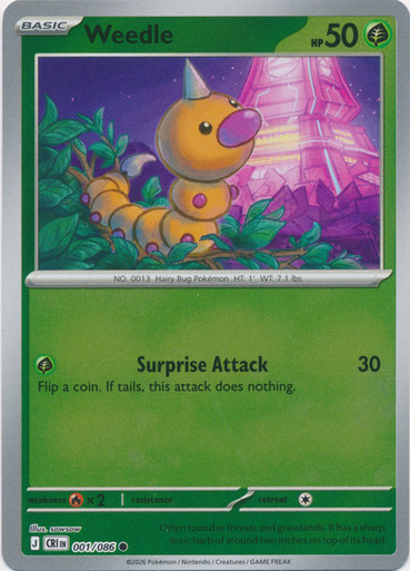 ME Chaos Rising 001/086 Weedle (Reverse Holo)、Pokemon、kayou