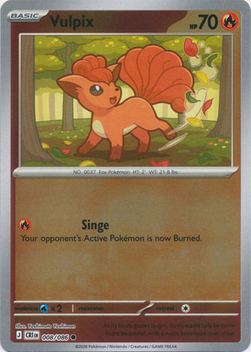 ME Chaos Rising 008/086 Vulpix (Reverse Holo)、Pokemon、kayou
