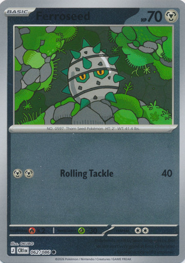 ME Chaos Rising 062/086 Ferroseed (Reverse Holo)、Pokemon、kayou