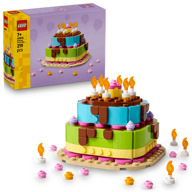 LEGO Birthday Party Cake with Decorations, Fun Gift Set, Table Decor 40815 view 2