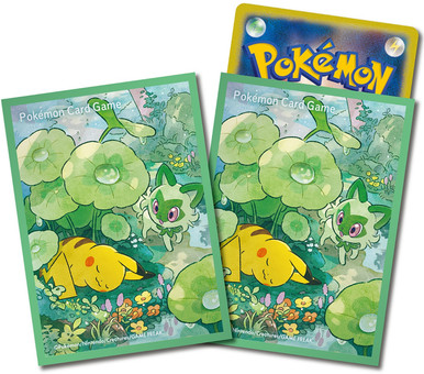 Pokemon Center Japan - Pikachu & Sprigatito (Green Border) Sleeves (64)、Pokemon、kayou
