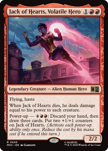 Jack of Hearts, Volatile Hero (Foil) | Marvel Super Heroes Commander、Magic: The Gathering、kayou