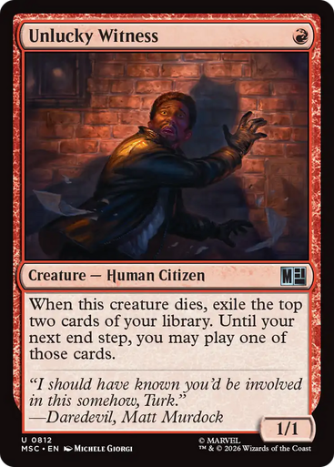 Unlucky Witness (Foil) | Marvel Super Heroes Commander、Magic: The Gathering、kayou