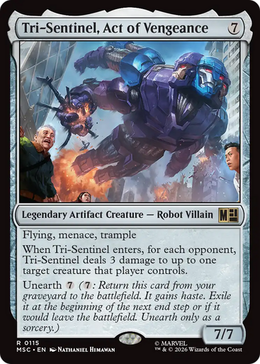 Tri-Sentinel, Act of Vengeance (Surge Foil) | Marvel Super Heroes Commander、Magic: The Gathering、kayou