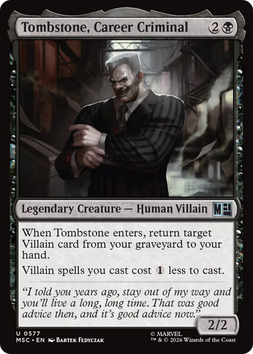 Tombstone, Career Criminal (Foil) | Marvel Super Heroes Commander、Magic: The Gathering、kayou