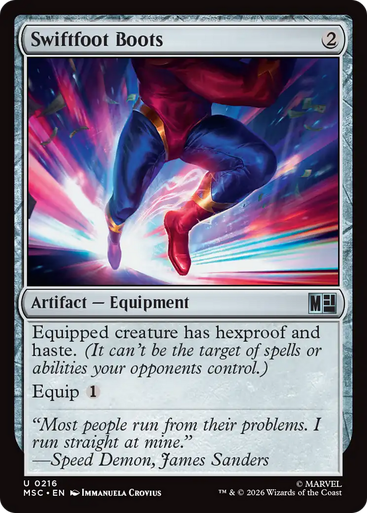 Swiftfoot Boots (Surge Foil) | Marvel Super Heroes Commander、Magic: The Gathering、kayou
