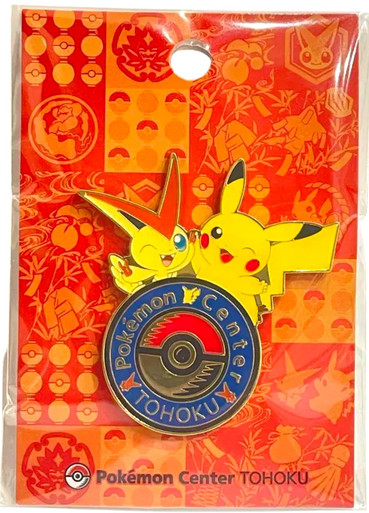 Pokemon Center Japan Tohoku Pikachu & Victini Pin Badge、Pokemon、kayou