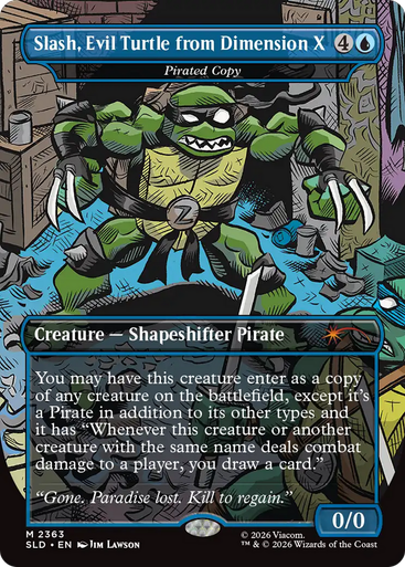 Pirated Copy Slash, Evil Turtle from Dimension X (Secret Lair - Teenage Mutant Ninja Turtles: The Mighty Mutanimals) | Secret Lair Drops、Magic: The Gathering、kayou