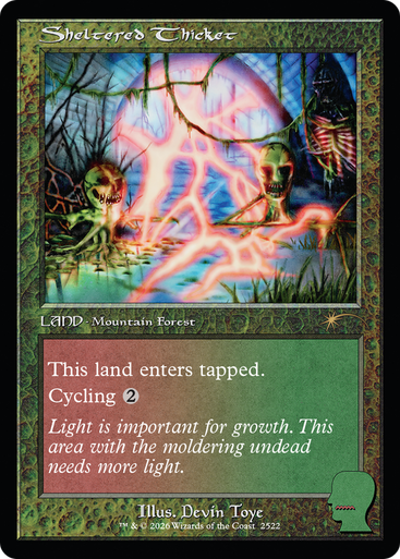 Sheltered Thicket (Secret Lair - Brain Dead: New Earth Mentality) | Secret Lair Drops、Magic: The Gathering、kayou