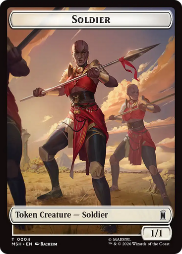 Marvel Super Heroes - Soldier (#4) Token (Foil) | Marvel Super Heroes、Magic: The Gathering、kayou
