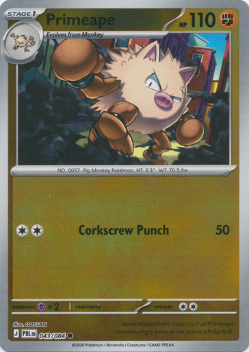 ME Pitch Black 043/084 Primeape (Reverse Holo)、Pokemon、kayou