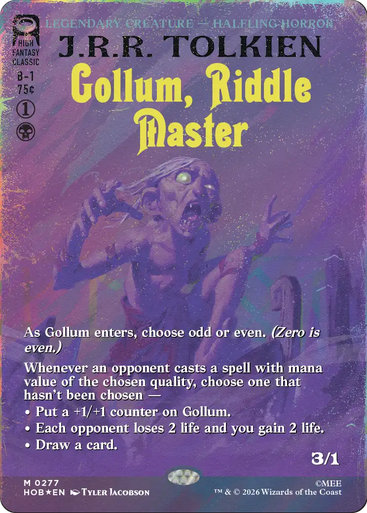 Gollum, Riddle Master (Borderless Book Cover Surge Foil) | The Hobbit、Magic: The Gathering、kayou
