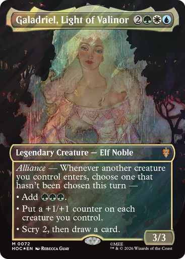 Galadriel, Light of Valinor (Borderless Art Surge Foil) | The Hobbit Commander、Magic: The Gathering、kayou