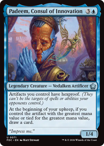 Magic: The Gathering Padeem, Consul of Innovation Foundations Commander Card in Blue | Condition: Mint / Near Mint